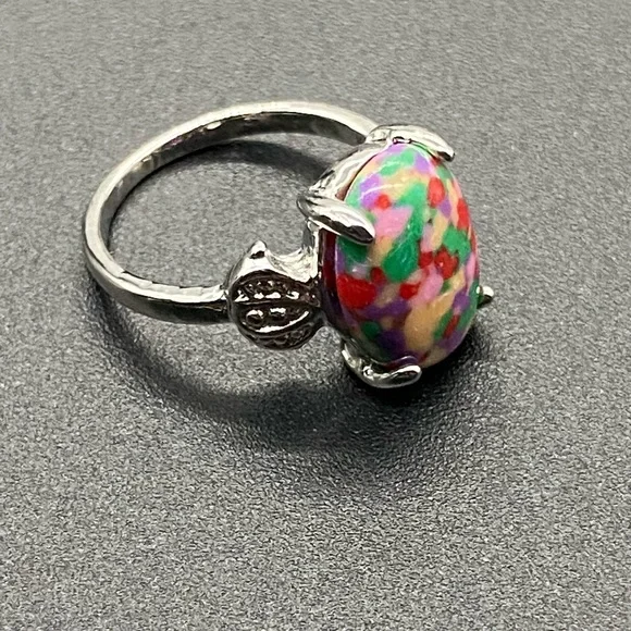 Item 185 Muti Colored Gem Ring Sz 6 - Picture 4 of 4